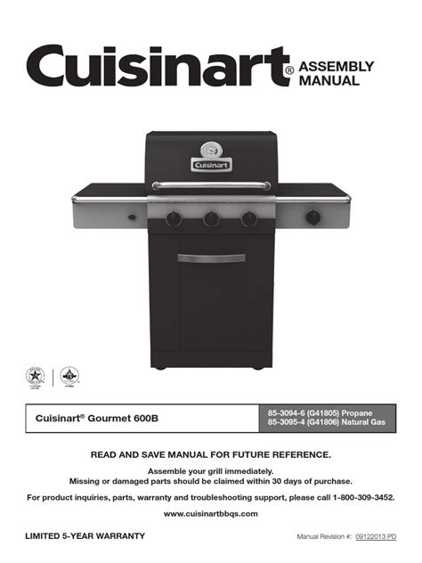 Cuisinart BBQ Assembly Manual | PDF | Barbecue Grill | Screw