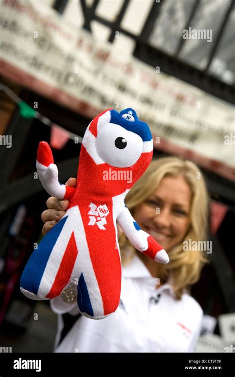 2012 Olympics mascot Wenlock photographed in front of the historic Guildhall in the Shropshire ...