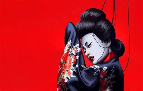 Free download Wallpaper Girl Minimalism Japan Asian Japan Geisha Japanese [1332x850] for your ...