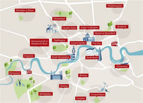 London areas map | London neighborhoods, London neighborhood map, London areas