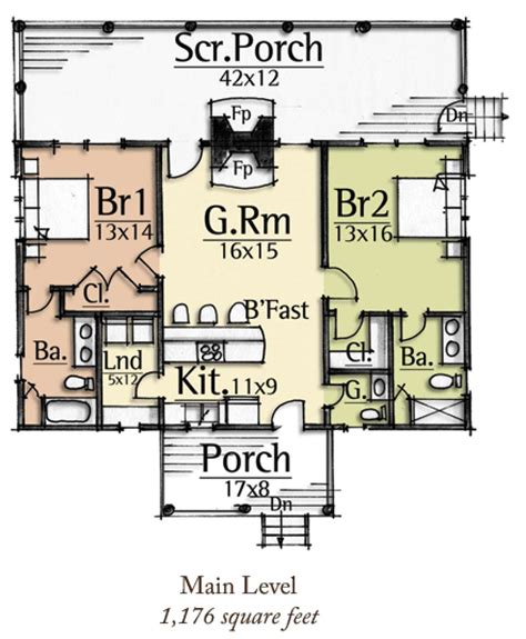 Mountain Plan: 1,176 Square Feet, 2 Bedrooms, 2.5 Bathrooms - 8504-00082