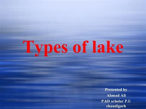 Types of lake