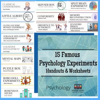 15 Famous Psychology Experiments - Handouts & Worksheets! | TPT