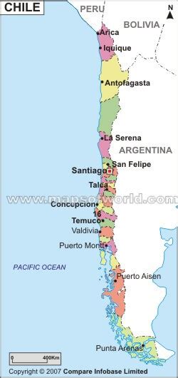 Chile Major Cities Map