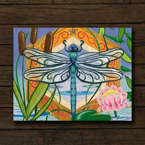 Art Nouveau Dragonfly Art Dragonfly Art Print Retro | Etsy