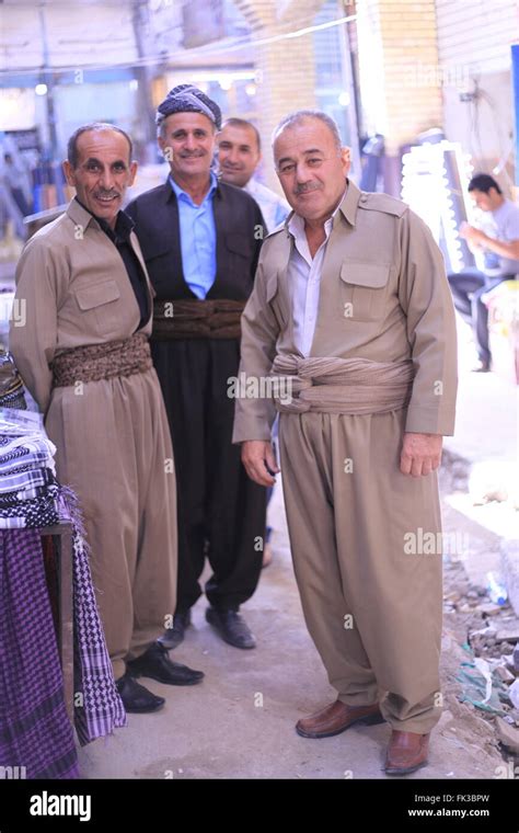 Kurdish men dressed in traditional clothes, Erbil, Iraq Stock Photo ...