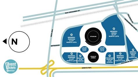 Oracle Arena Parking Map | Oracle arena, Arena, Map