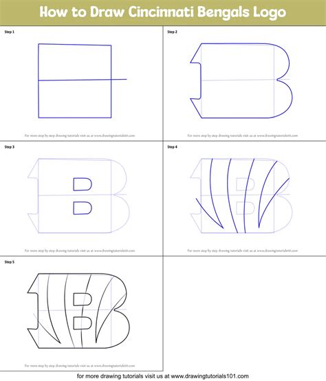 How to Draw Cincinnati Bengals Logo (NFL) Step by Step ...