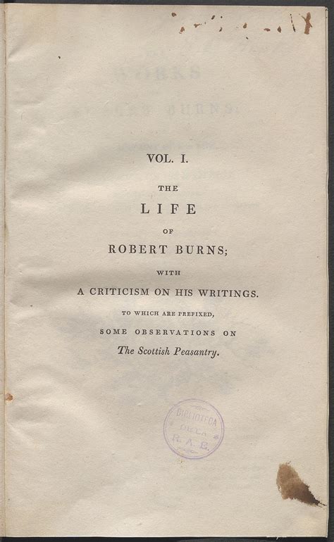 The works of Robert Burns. Volumen 1 | Biblioteca digital | Real Academia Española