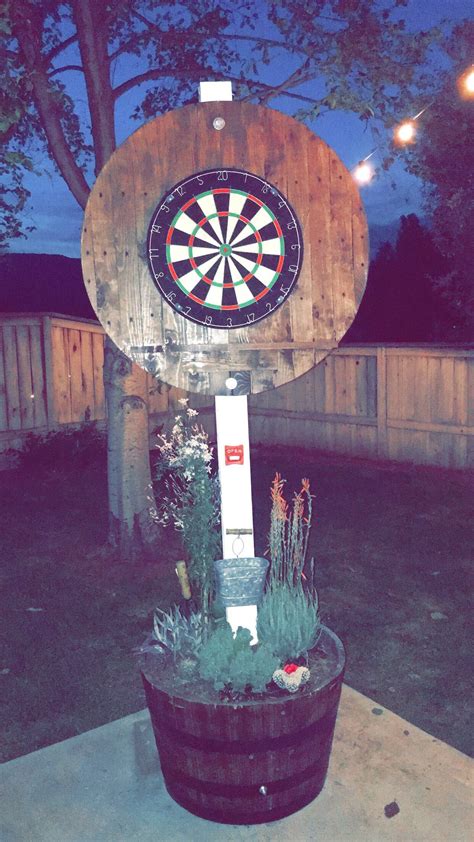 DIY Dart backboard | Backyard diy projects, Backyard patio, Backyard