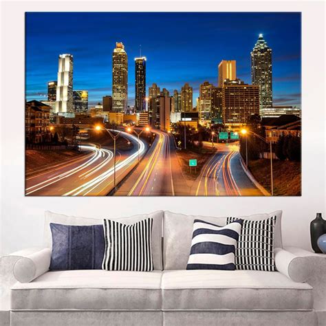 Atlanta Skyline canvas print Atlanta skyline Atlanta wall art | Etsy