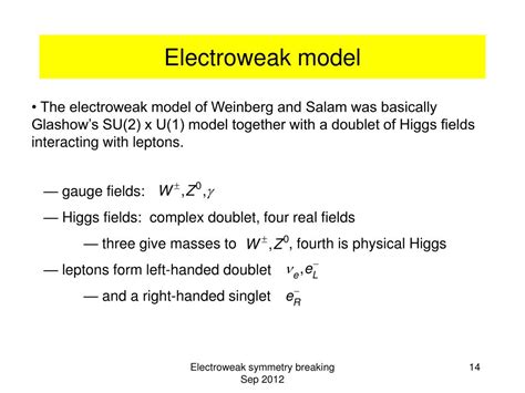 PPT - Genesis of electroweak symmetry breaking – 2 PowerPoint Presentation - ID:5711173