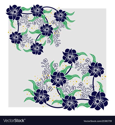 Floral batik pattern Royalty Free Vector Image