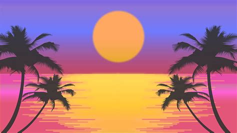 Sunset Retro Palm Tree, retrowave tree sunset HD wallpaper | Pxfuel