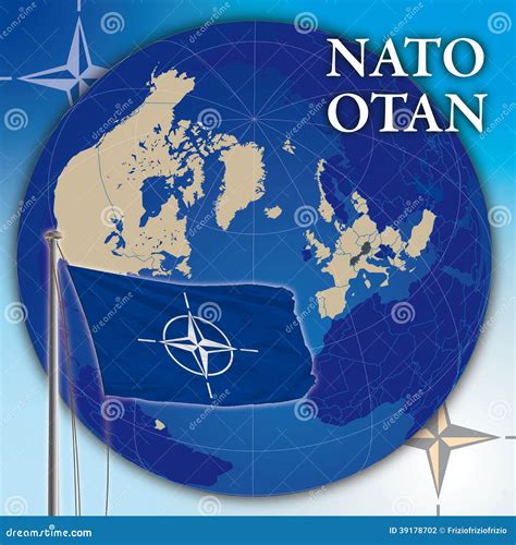 Nato Flag, Globe And Map Vector Illustration | CartoonDealer.com #39178702