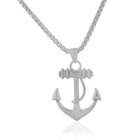 Large Anchor Necklace in 2021 | Anchor necklace, Mens necklace pendant ...