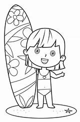 Surfing Girl Coloring Pages sketch template