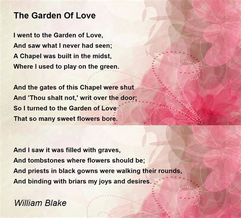 The Garden Of Love Poem by William Blake - Poem Hunter