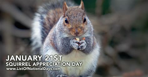 Squirrel Appreciation Day - List of National Days