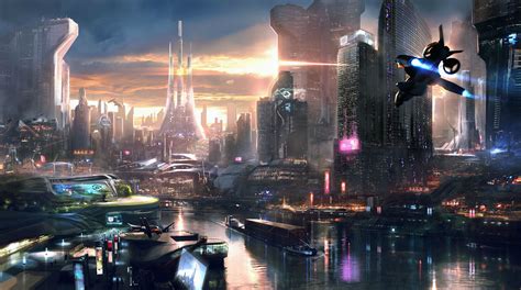 Harbour from Remember me [4500 x 2262] | Futuristic city, Sci fi city ...