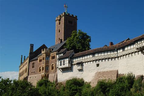 wartburg castle, old, luther, low angle view, no people, places of ...