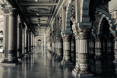 HD wallpaper: empty hallway with concrete pillars, interior, columns ...