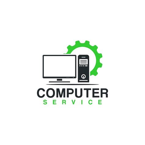 Premium Vector | Unique computer service logo vector graphic