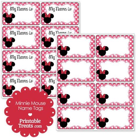 Pink Minnie Mouse Name Tags | Pink minnie, Minnie mouse printables, Minnie mouse party