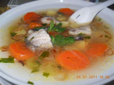 Resepi: Sup Ikan Kurau dengan sayur-sayuran. | Rujukan Masakan