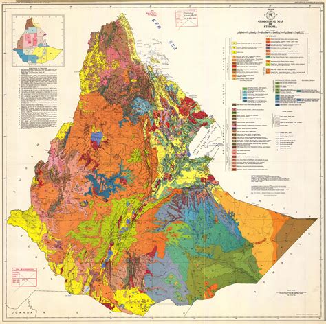 Large detailed geological map of Ethiopia. Ethiopia large detailed ...