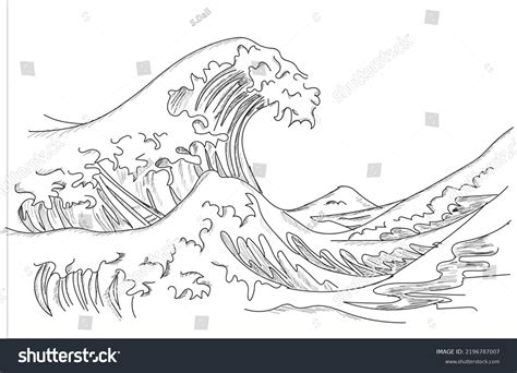 Great Wave Kanagawa Known Great Wave Stock Vector (Royalty Free) 2196787007 | Shutterstock