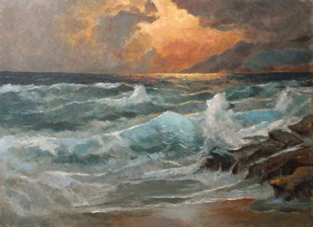 Eventide Sea and Waves - Oil Painting - Fine Arts Gallery - Original fine Art Oil Paintings ...