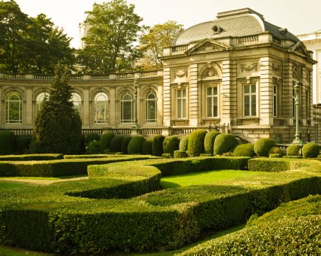 Royal Garden Park Belgian Palace In Brussels With Hedge Stock Photo ...