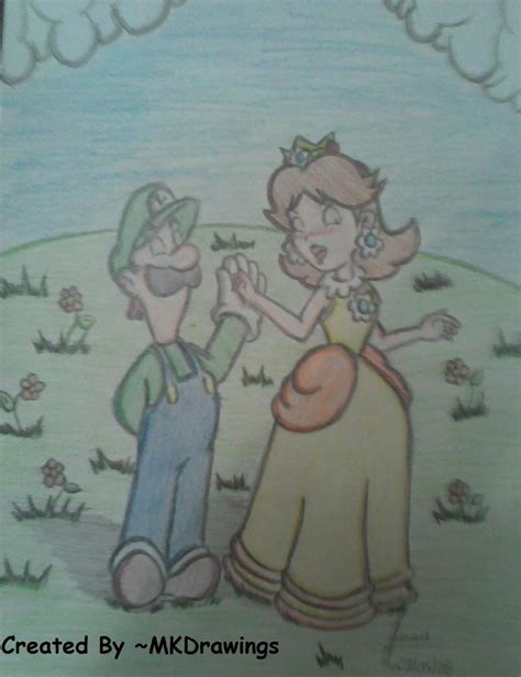 Luigi and Daisy at Day by MKDrawings on DeviantArt