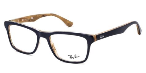 Ray-Ban RX5279 Highstreet 5131 Eyeglasses in Dark Blue Beige Horn | SmartBuyGlasses USA