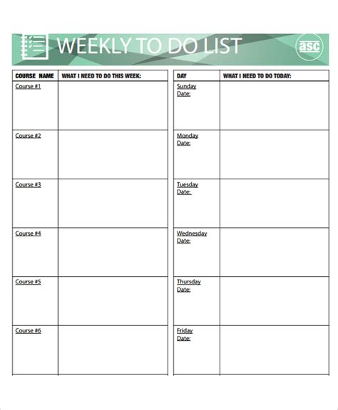 Things To Do Today Template | HQ Printable Documents