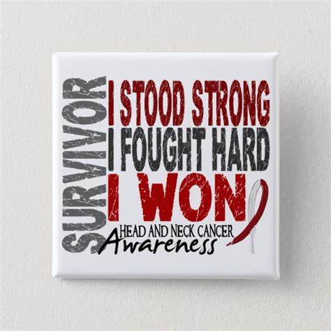 Head And Neck Cancer Survivor 4 15 Cm Square Badge | Zazzle.co.uk