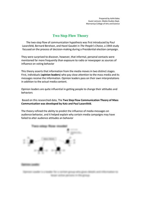 SOLUTION: Two step flow theory - Studypool