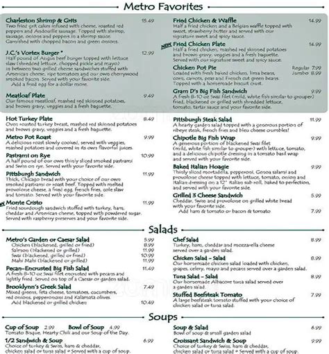 Metro Diner Menu, Menu for Metro Diner, Gainesville, Gainesville ...