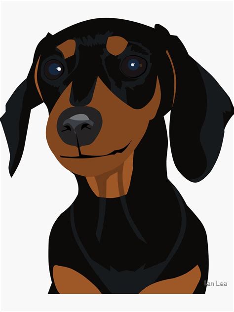 "Black and Tan Dachshund Puppy - Large Print" Sticker for Sale by IanLea1 | Redbubble