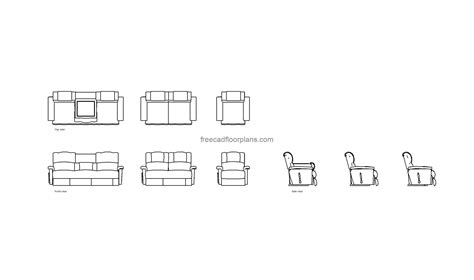 Lazy Boy Recliners - Free CAD Drawings