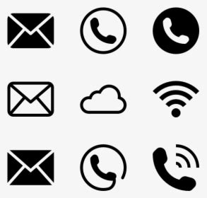 Phone Email Icon Vector - Free Email Signature Icons, HD Png Download - kindpng