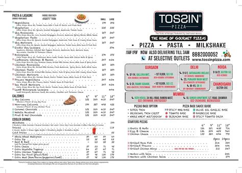 Menu of Tossin Pizza | Tossin Pizza Menu, Greater Kailash (GK) 2, South ...