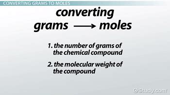 Converting Grams to Moles | Formula, Calculation & Examples - Lesson ...