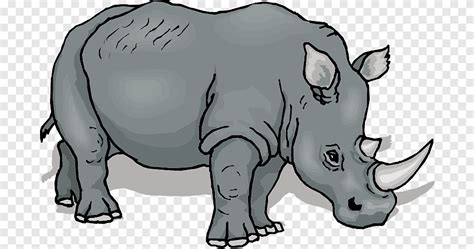 Gray rhino art, Black rhinoceros, Cartoon rhino, cartoon Character, mammal png | PNGEgg