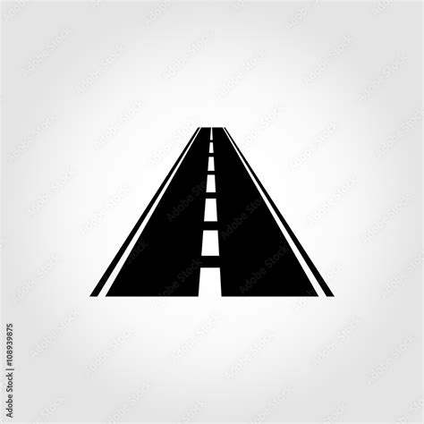 Vector black car road icon. Highway symbol. Road sign. Stock Vector ...