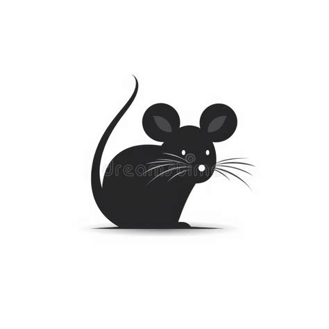 Minimal Black and White Mouse Logo in Flat Design Stock Illustration - Illustration of white ...