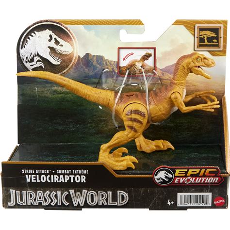 Mattel Jurassic World Epic Evolution Strike Attack Velociraptor Action ...