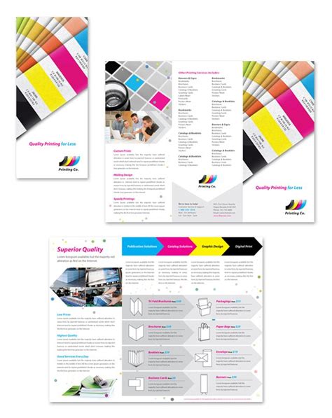 Printing Company Tri Fold Brochure Template | Brochure template, Trifold brochure template ...