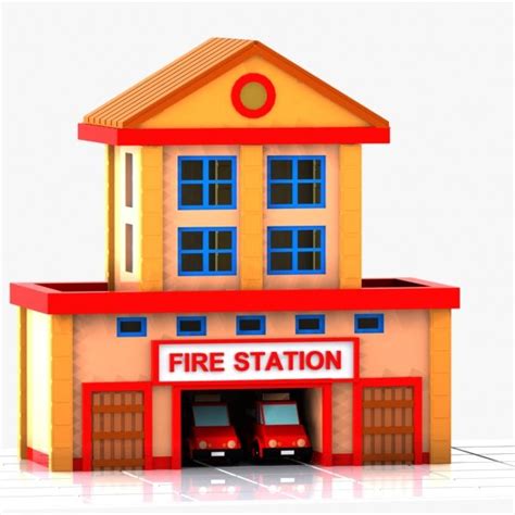 Cartoon Fire Station 3D Model $15 - .unknown .3ds .fbx .max .obj - Free3D